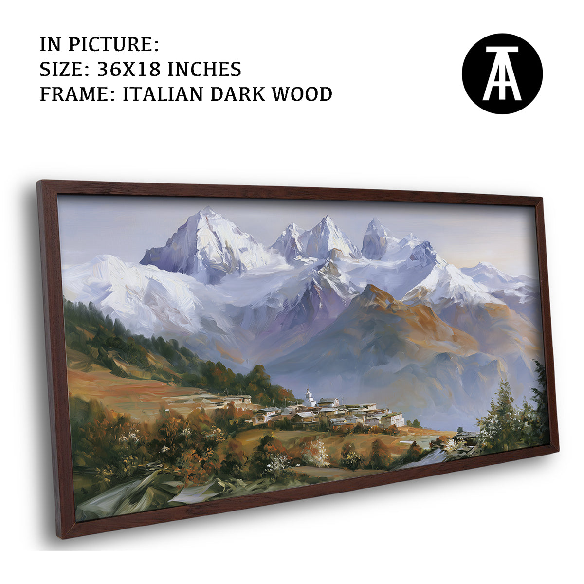Artwork in Dark Wood Frame