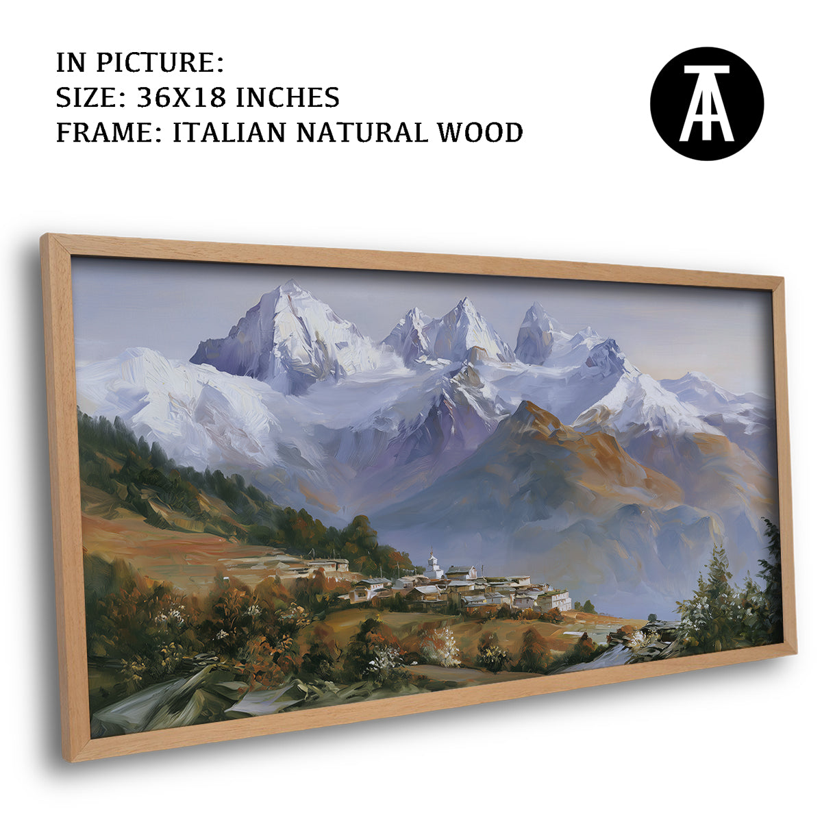 Artwork in Natural Wood Frame