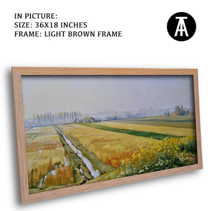 Artwork in Light Brown Frame