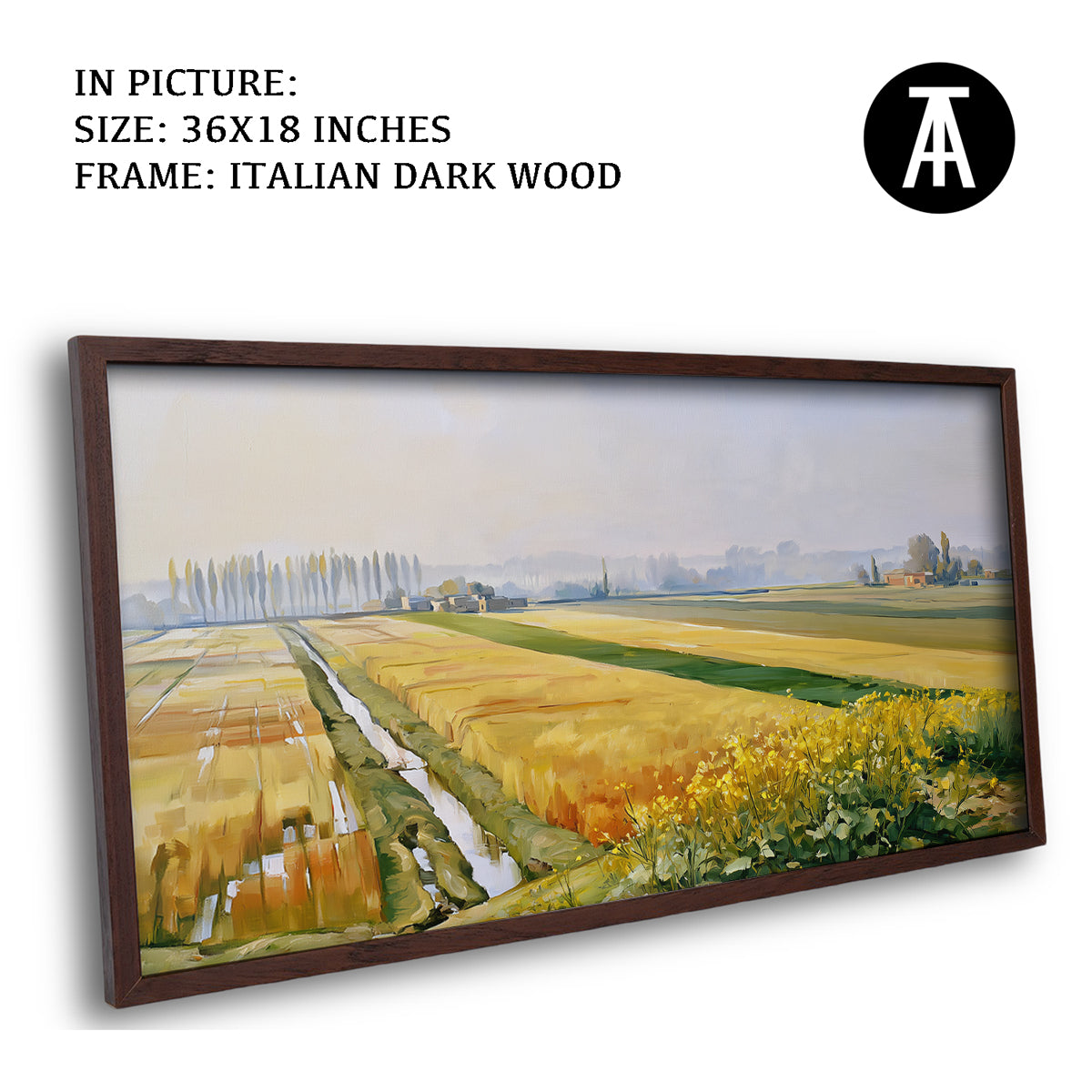 Artwork in Dark Wood Frame