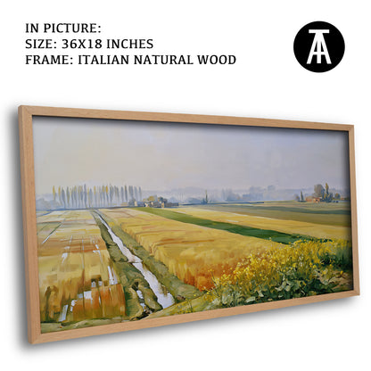 Artwork in Natural Wood Frame