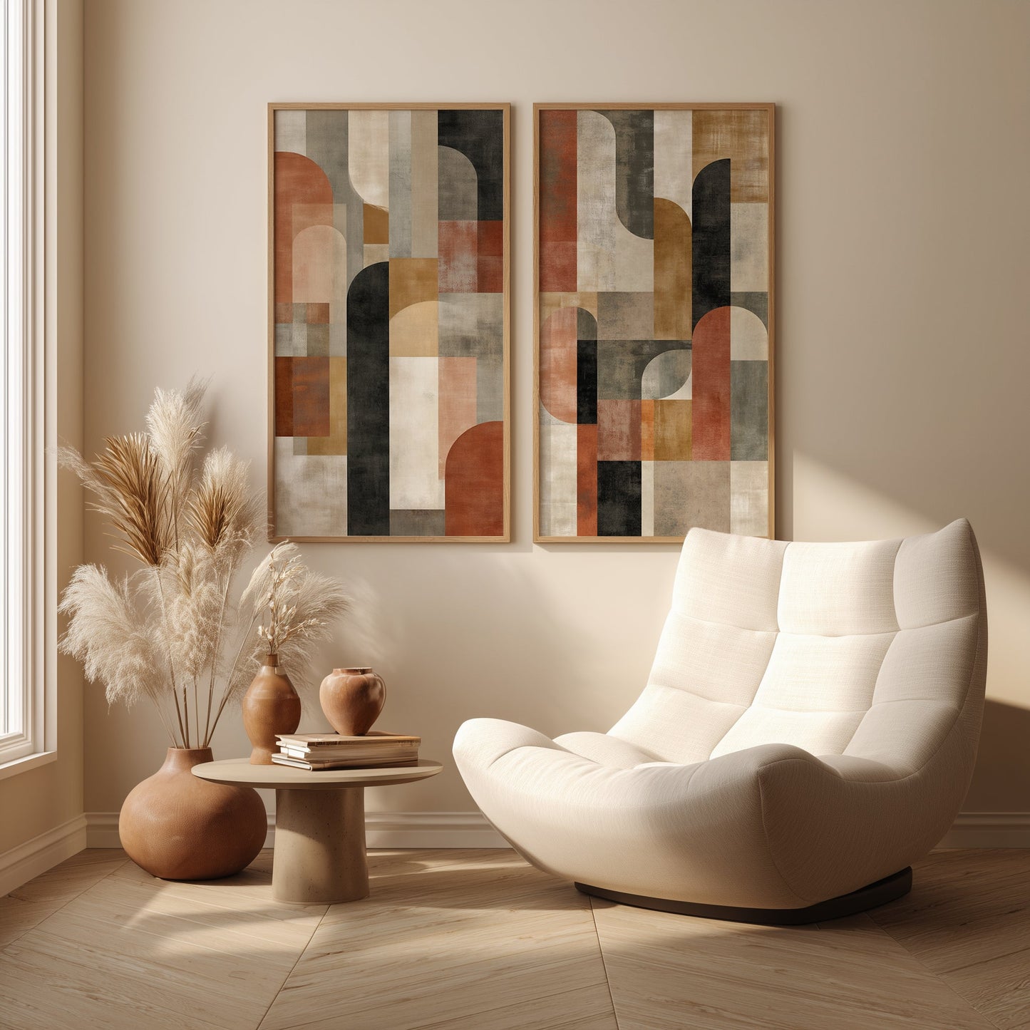 Bauhaus Abstract Painting in a Lifestyle Setting