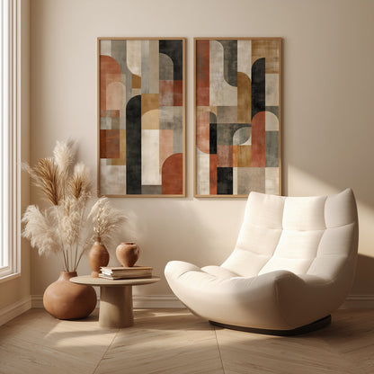 Bauhaus Abstract Painting in a Lifestyle Setting
