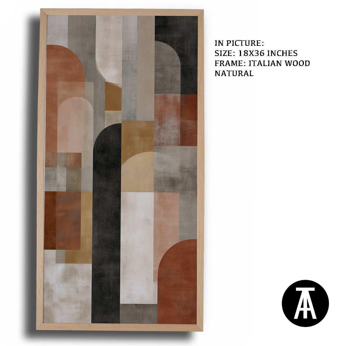 Artwork in Dark Wood Frame