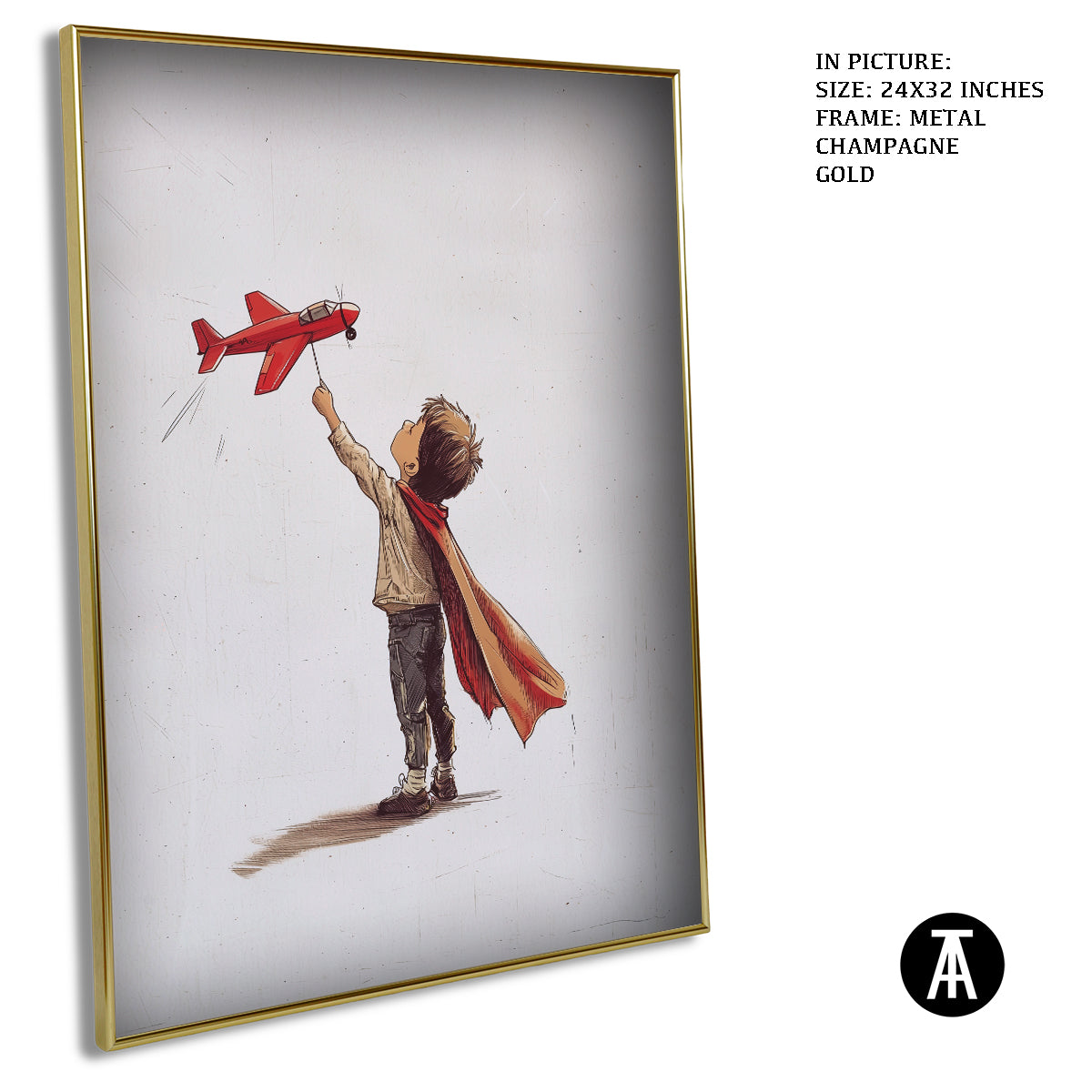 Artwork in Light Brown Frame