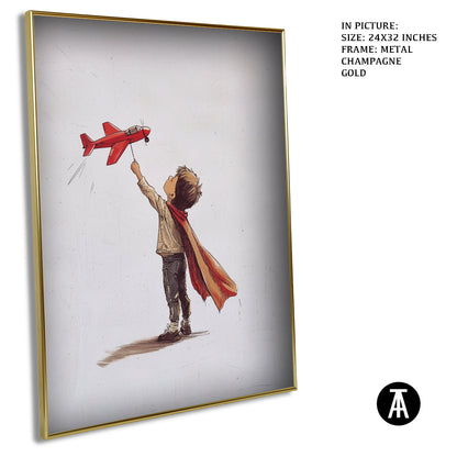 Artwork in Light Brown Frame