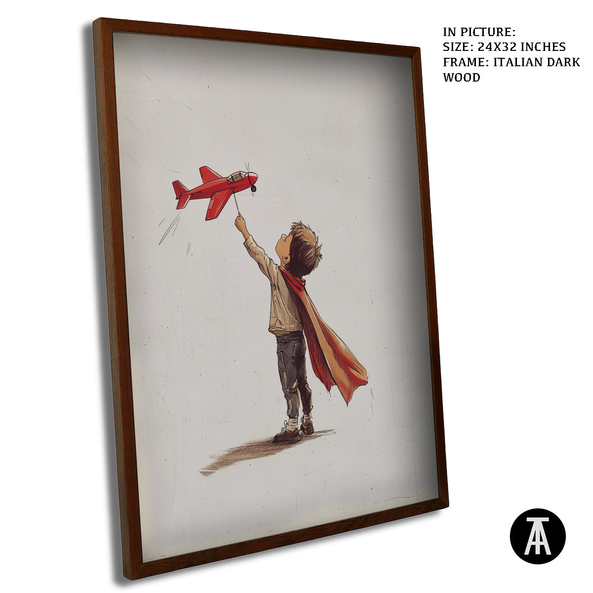 Artwork in Dark Wood Frame