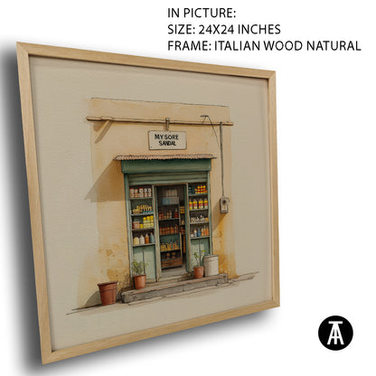 Artwork in Natural Wood Frame