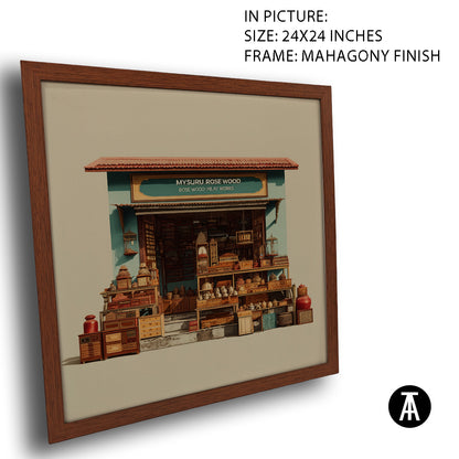 Artwork in Mahogany Finish Frame