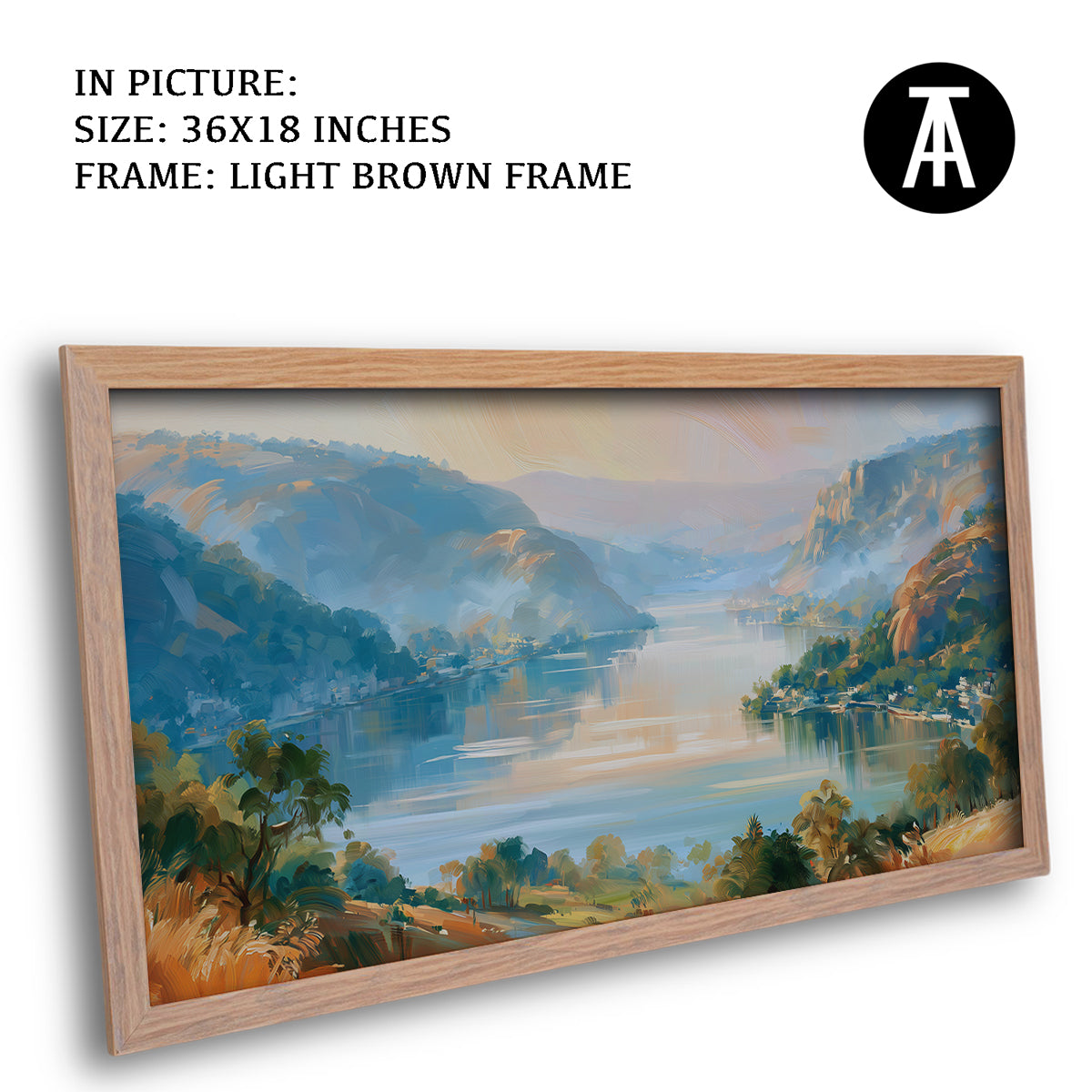 Artwork in Light Brown Frame