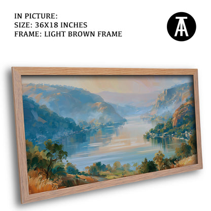 Artwork in Light Brown Frame