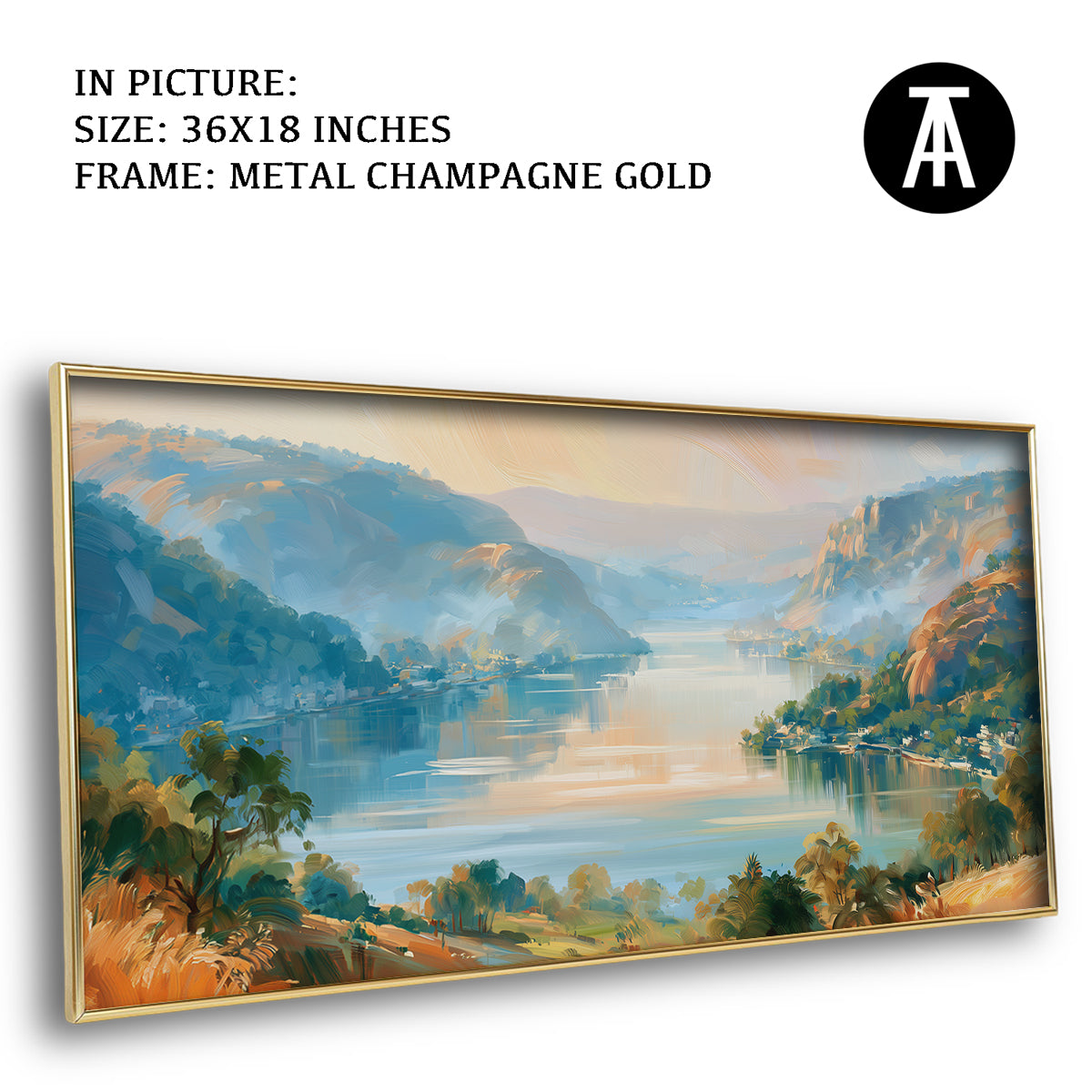 Artwork in Metal Champagne Gold Frame