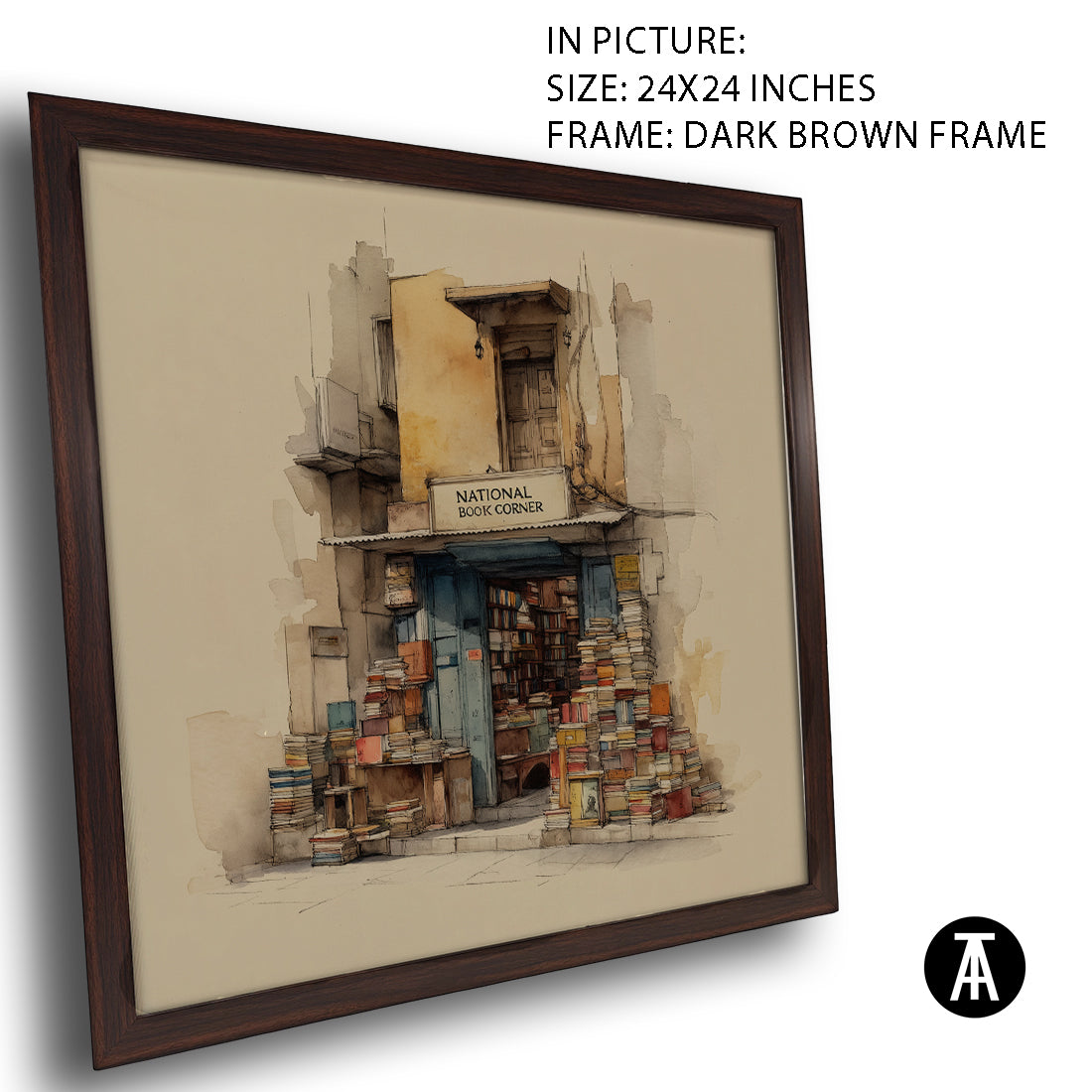 Artwork in Dark Brown Frame