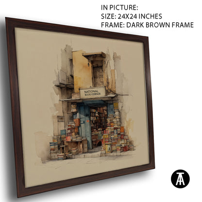 Artwork in Dark Brown Frame