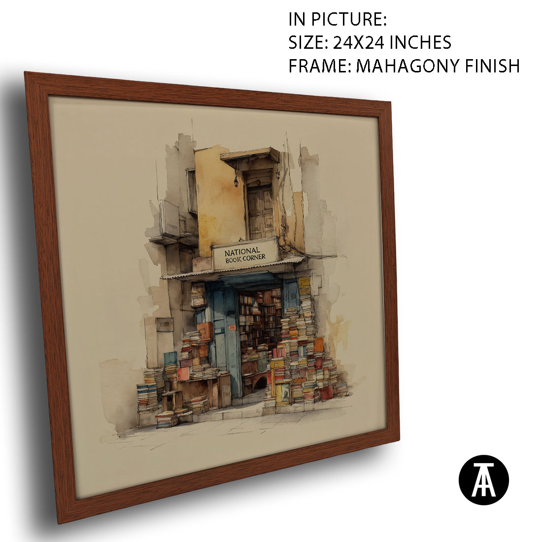 Artwork in Mahogany Finish Frame