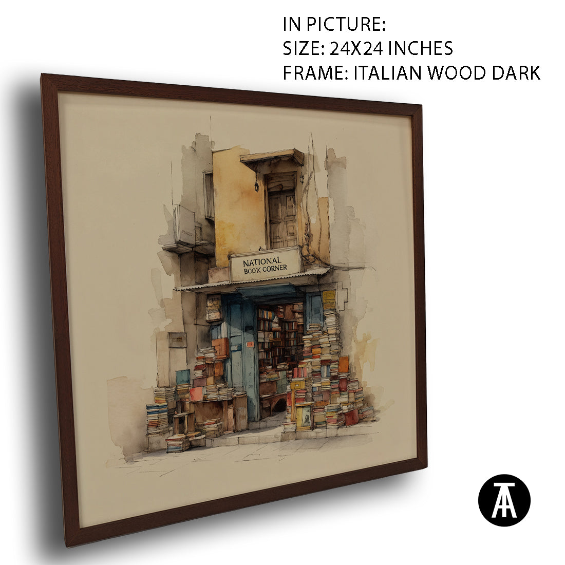 Artwork in Dark Wood Frame