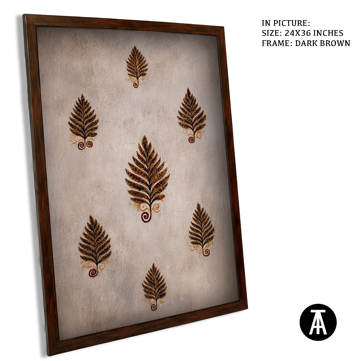 Artwork in Dark Brown Frame