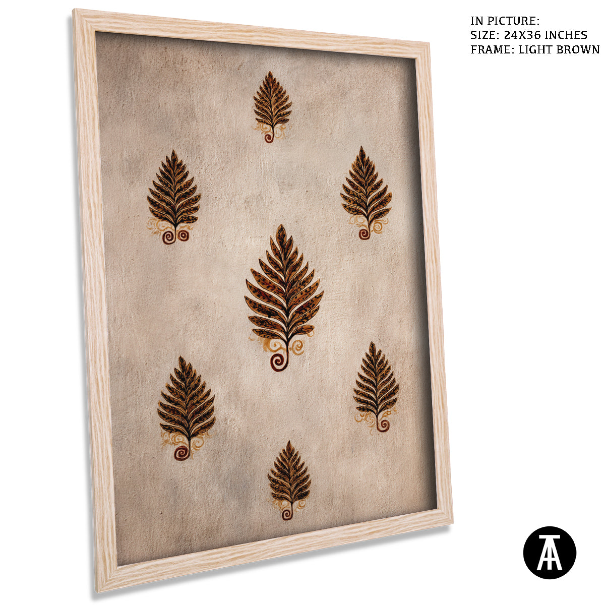 Artwork in Light Brown Frame