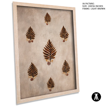 Artwork in Light Brown Frame