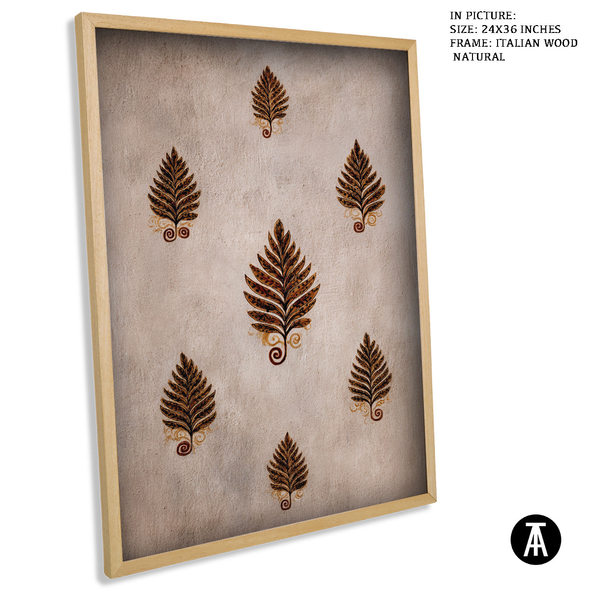 Artwork in Natural Wood Frame