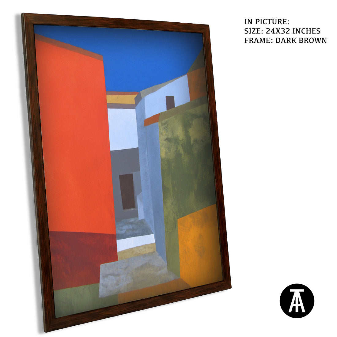 Artwork in Dark Brown Frame