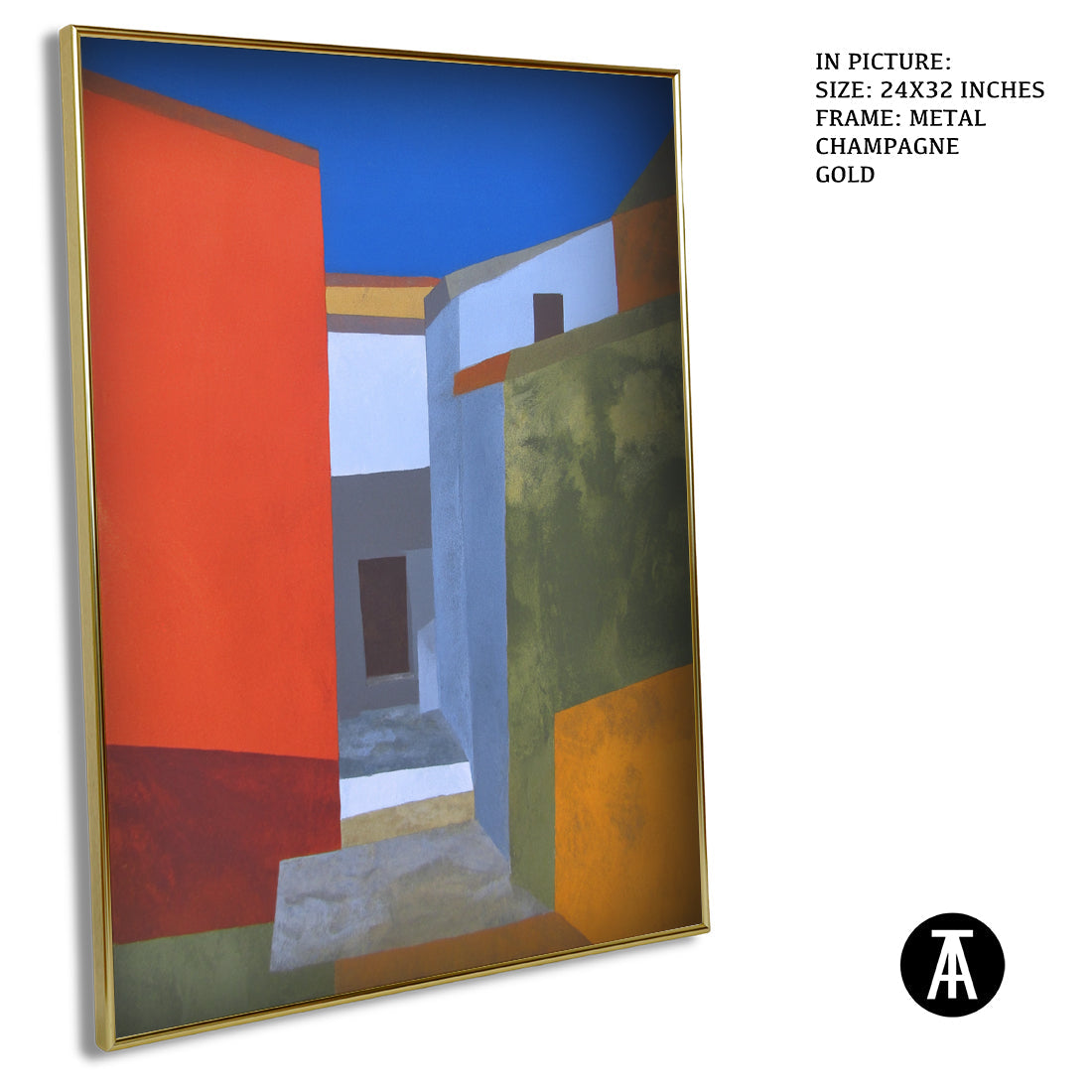 Artwork in Metal Champagne Gold Frame