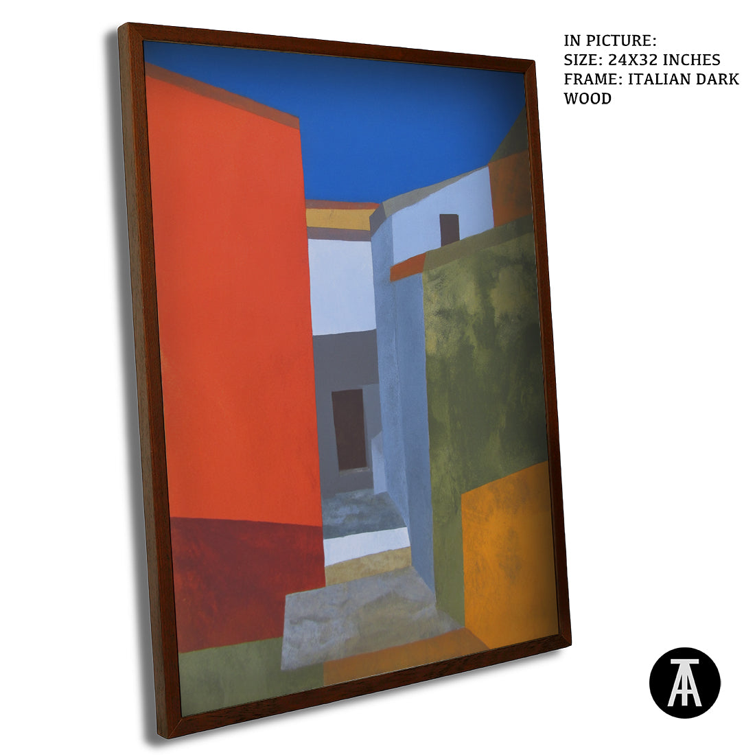 Artwork in Dark Wood Frame