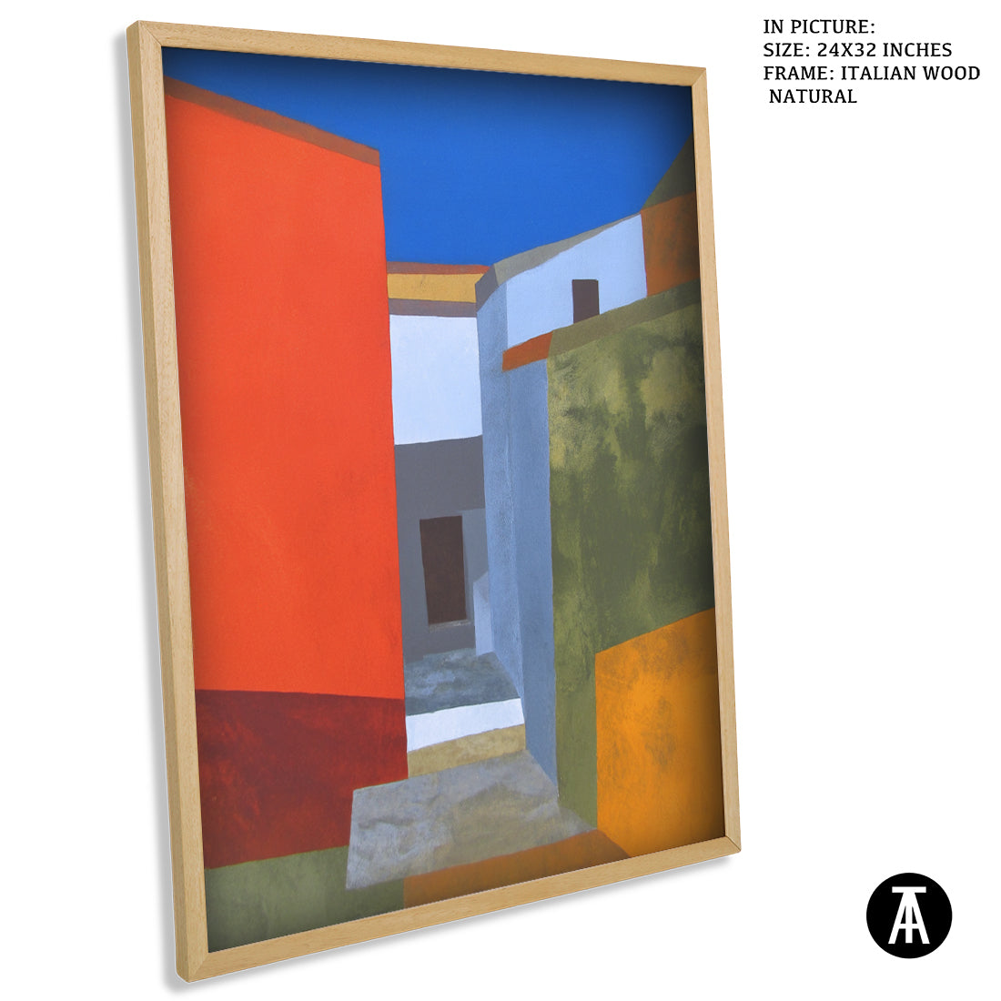 Artwork in Natural Wood Frame