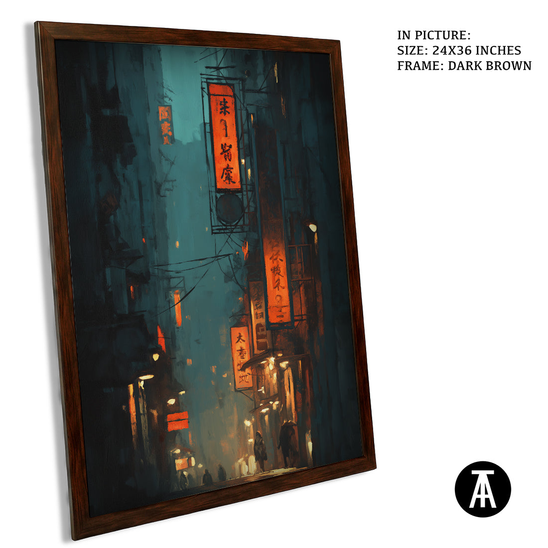 Artwork in Dark Brown Frame