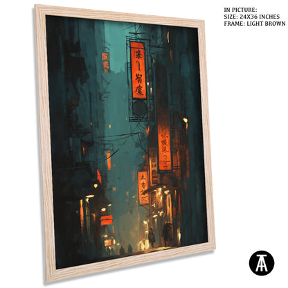 Artwork in Light Brown Frame