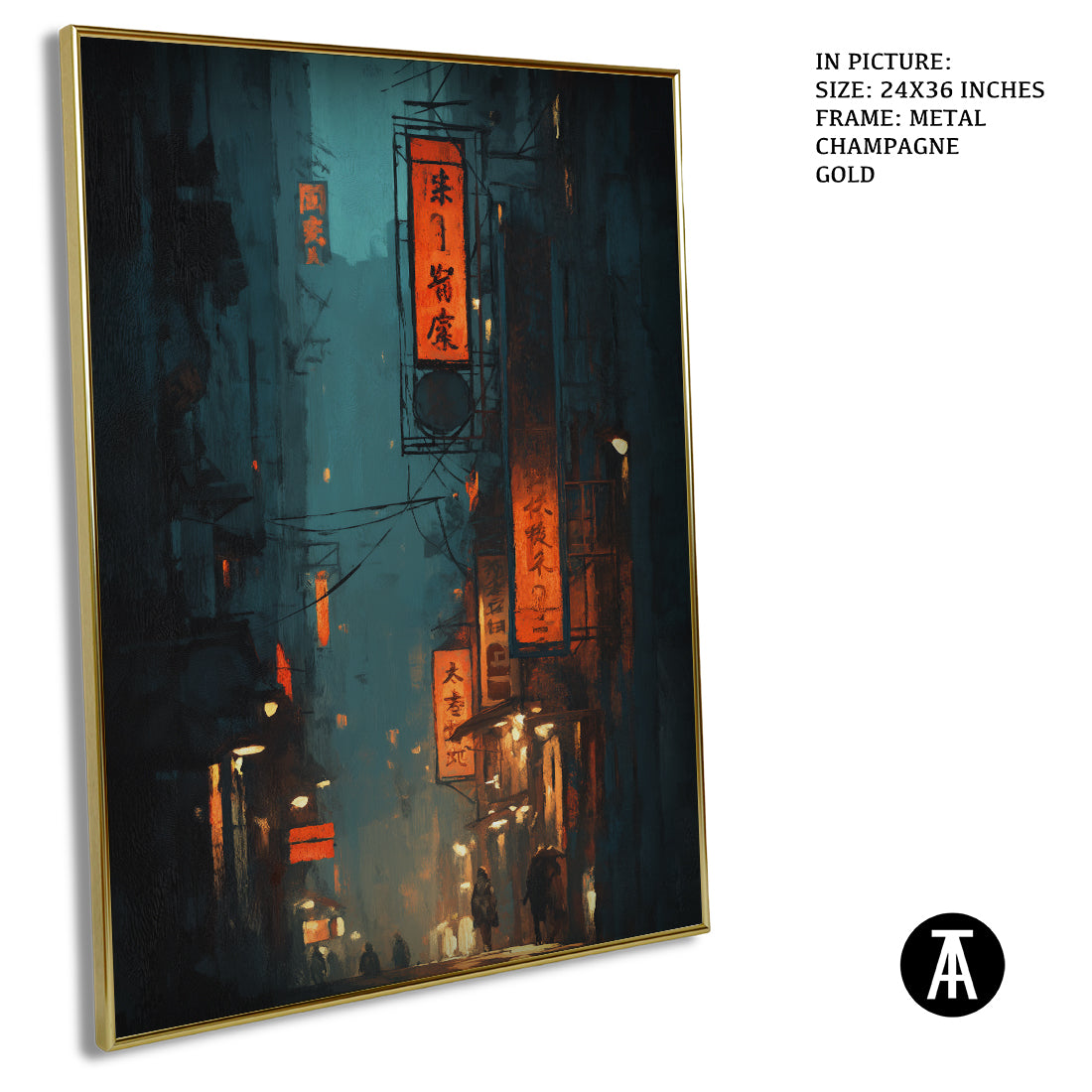Artwork in Metal Champagne Gold Frame