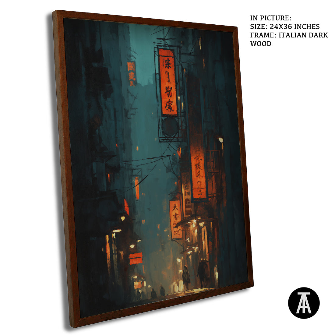 Artwork in Dark Wood Frame