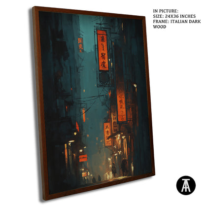 Artwork in Dark Wood Frame