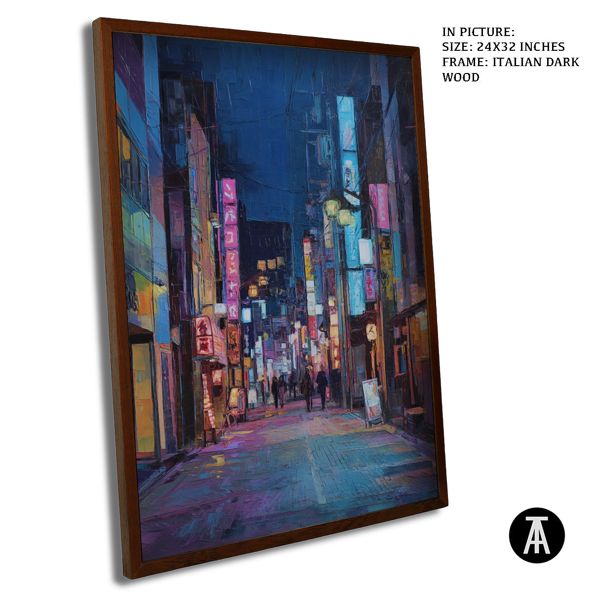 Artwork in Dark Wood Frame