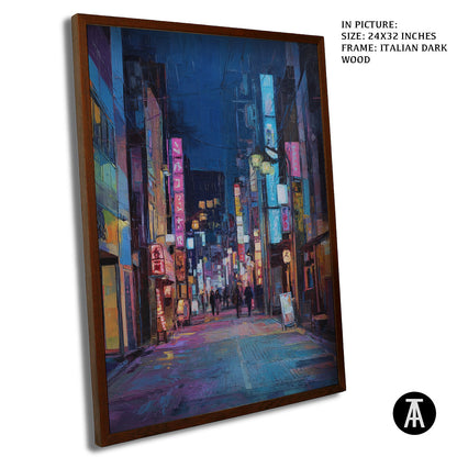 Artwork in Dark Wood Frame