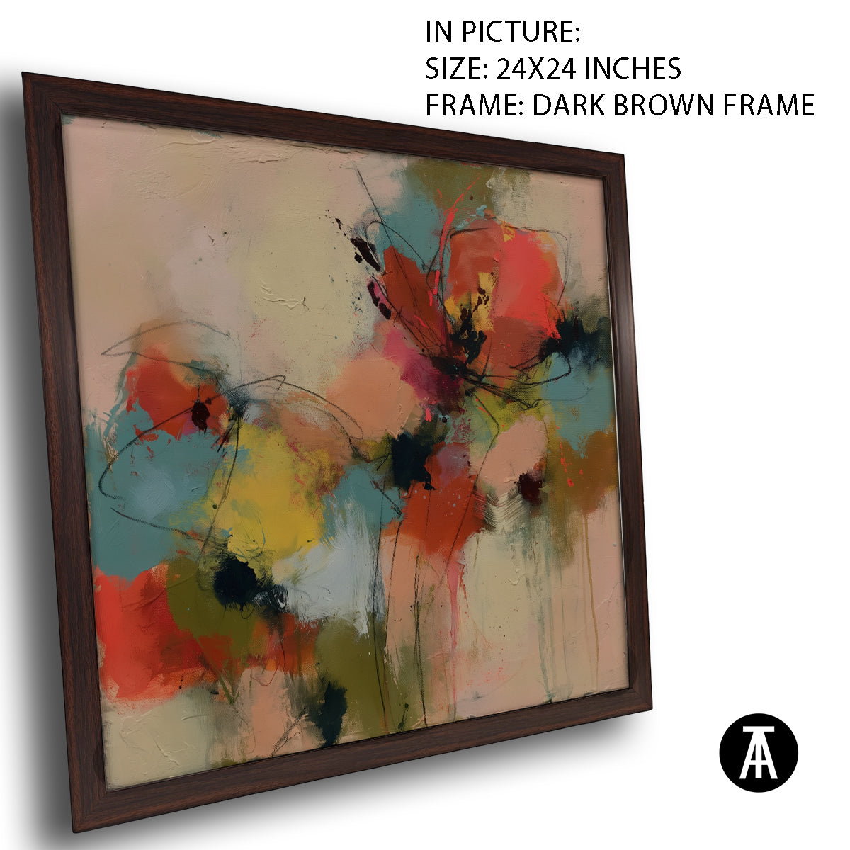 Artwork in Dark Brown Frame