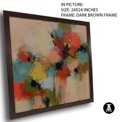 Artwork in Dark Brown Frame