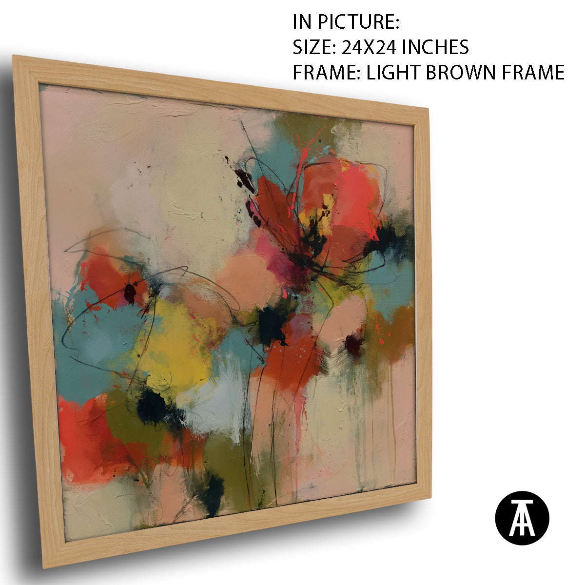 Artwork in Light Brown Frame