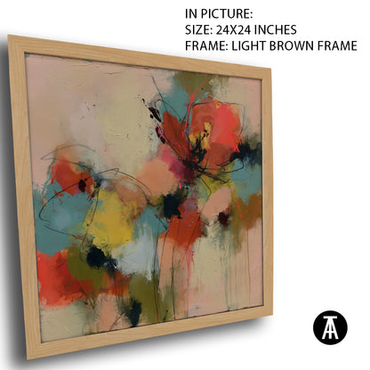 Artwork in Light Brown Frame