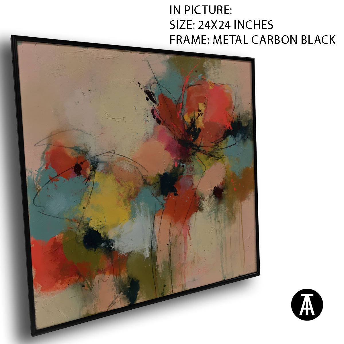 Artwork in Carbon Black Metal Frame