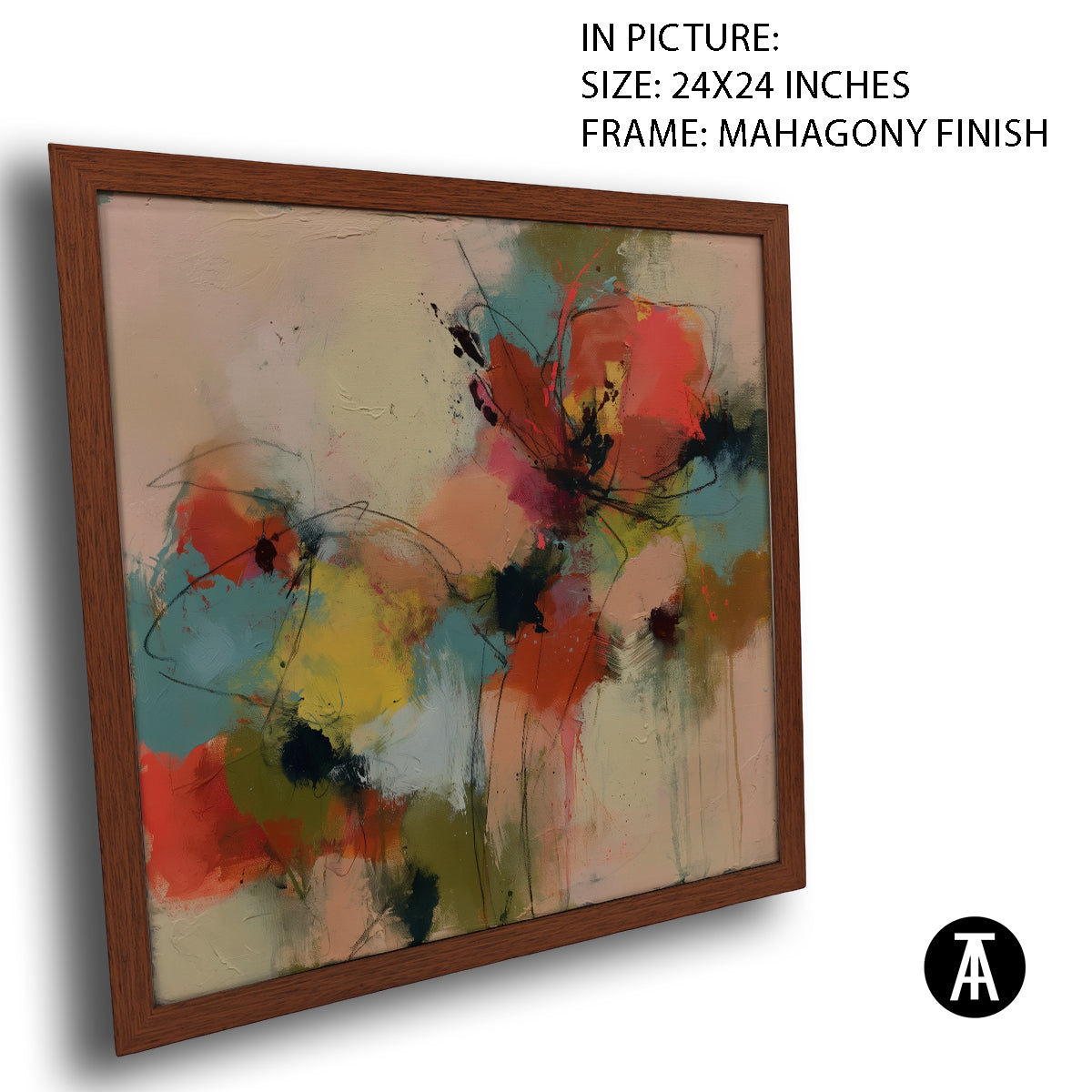 Artwork in Mahogany Finish Frame
