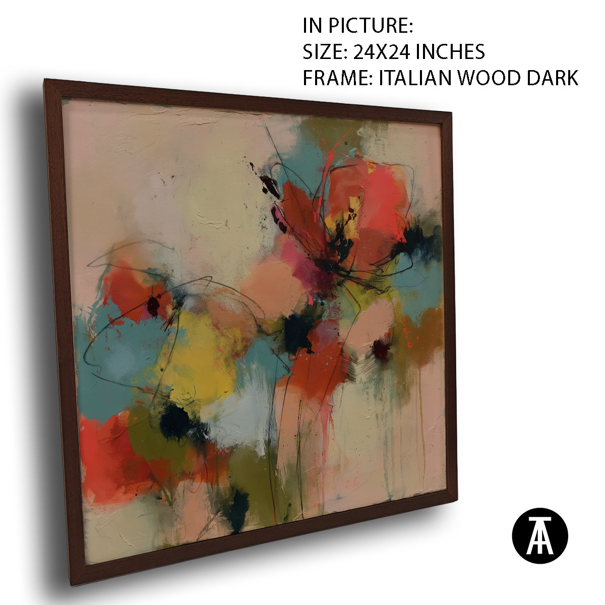 Artwork in Dark Wood Frame