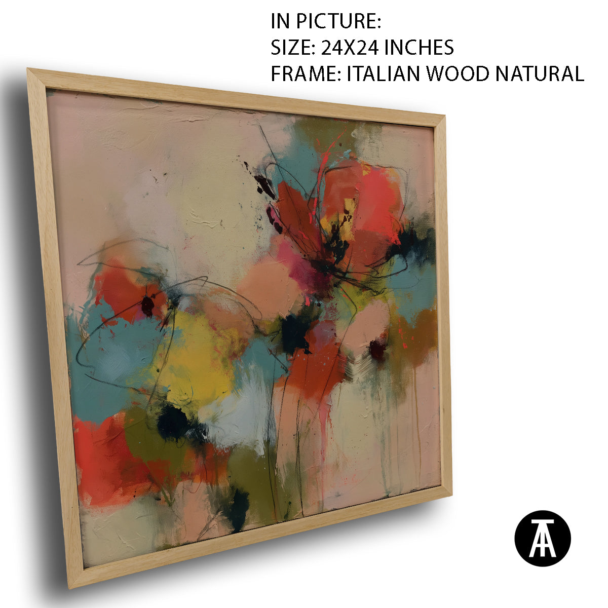 Artwork in Natural Wood Frame