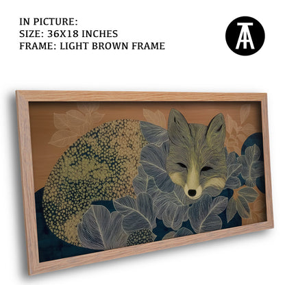 Artwork in Light Brown Frame