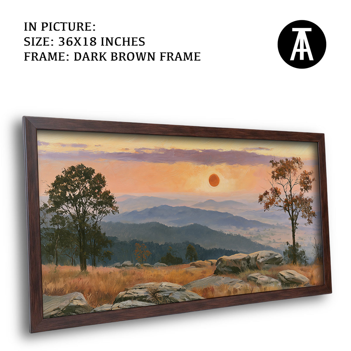 Artwork in Dark Brown Frame