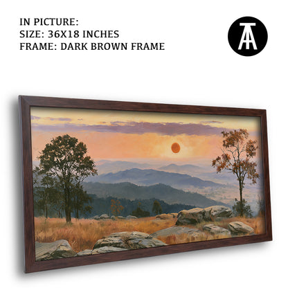 Artwork in Dark Brown Frame