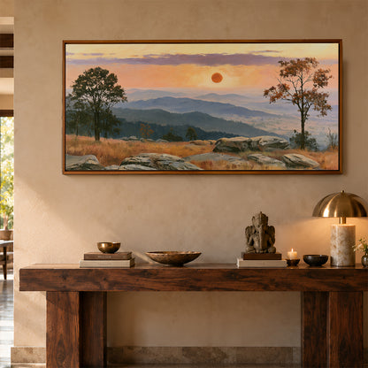 Panoramic Indian Painting in a Lifestyle Setting