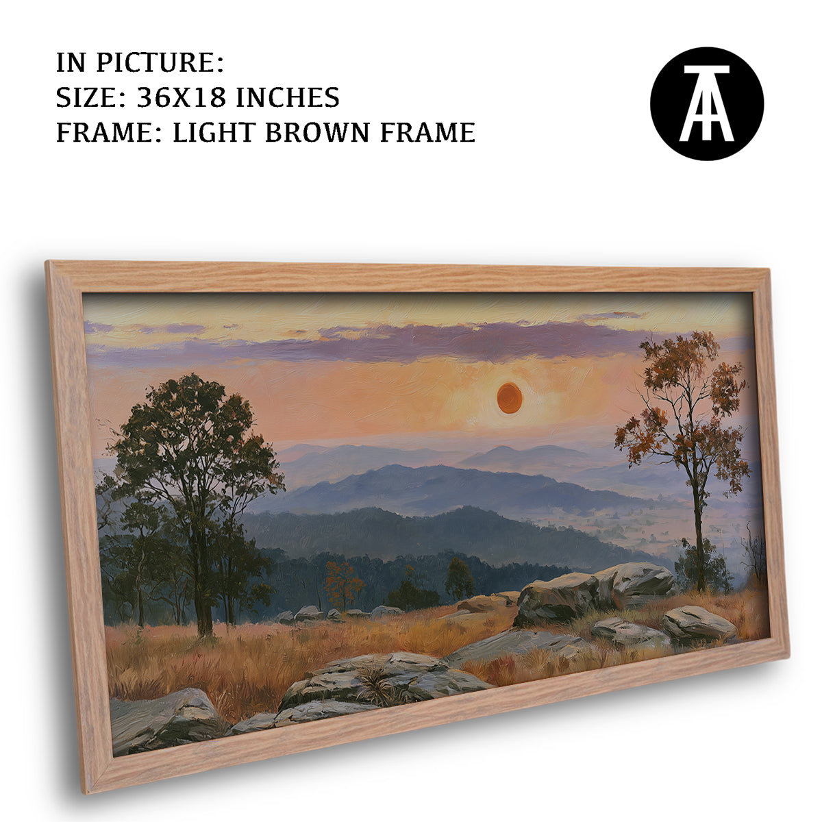Artwork in Light Brown Frame