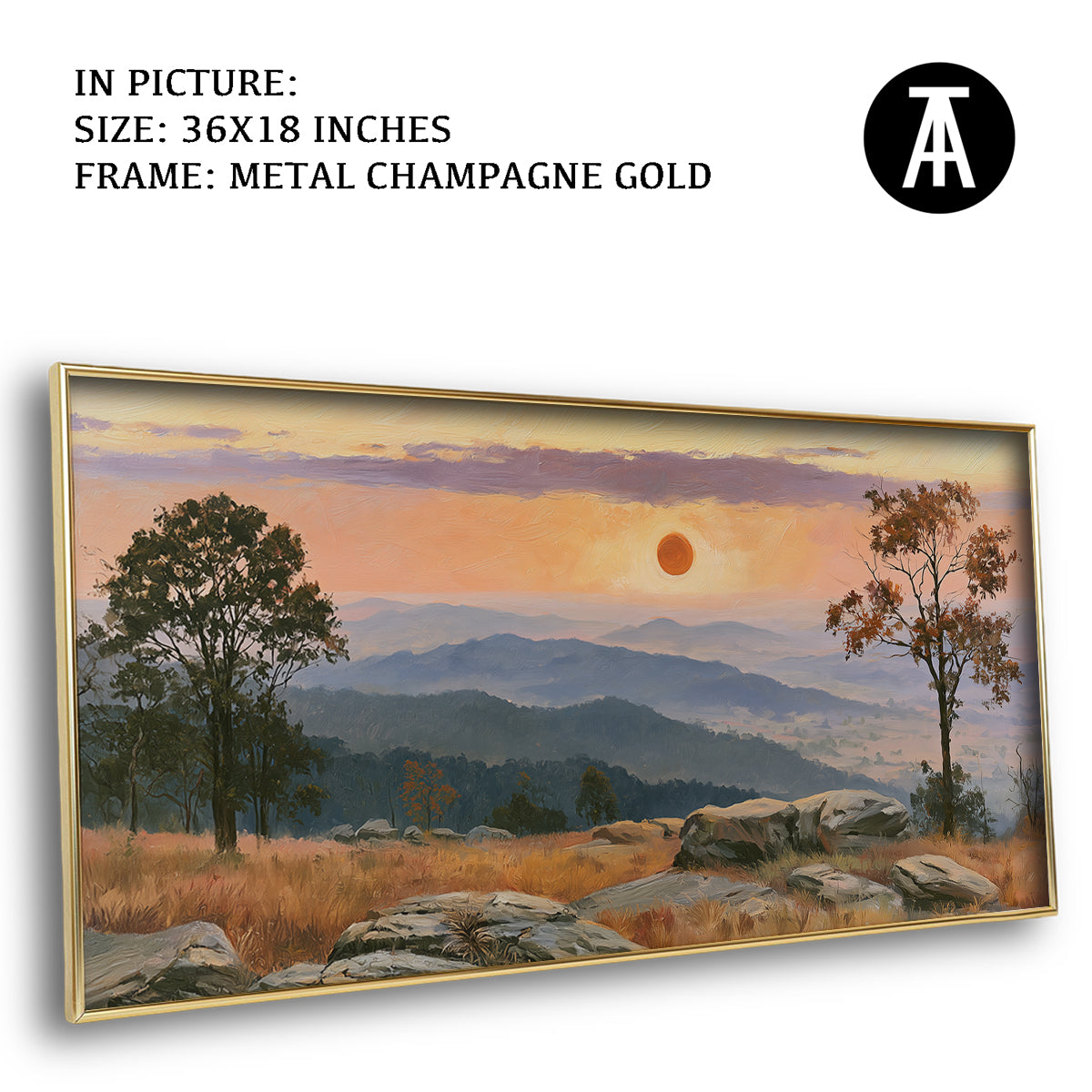 Artwork in Metal Champagne Gold Frame