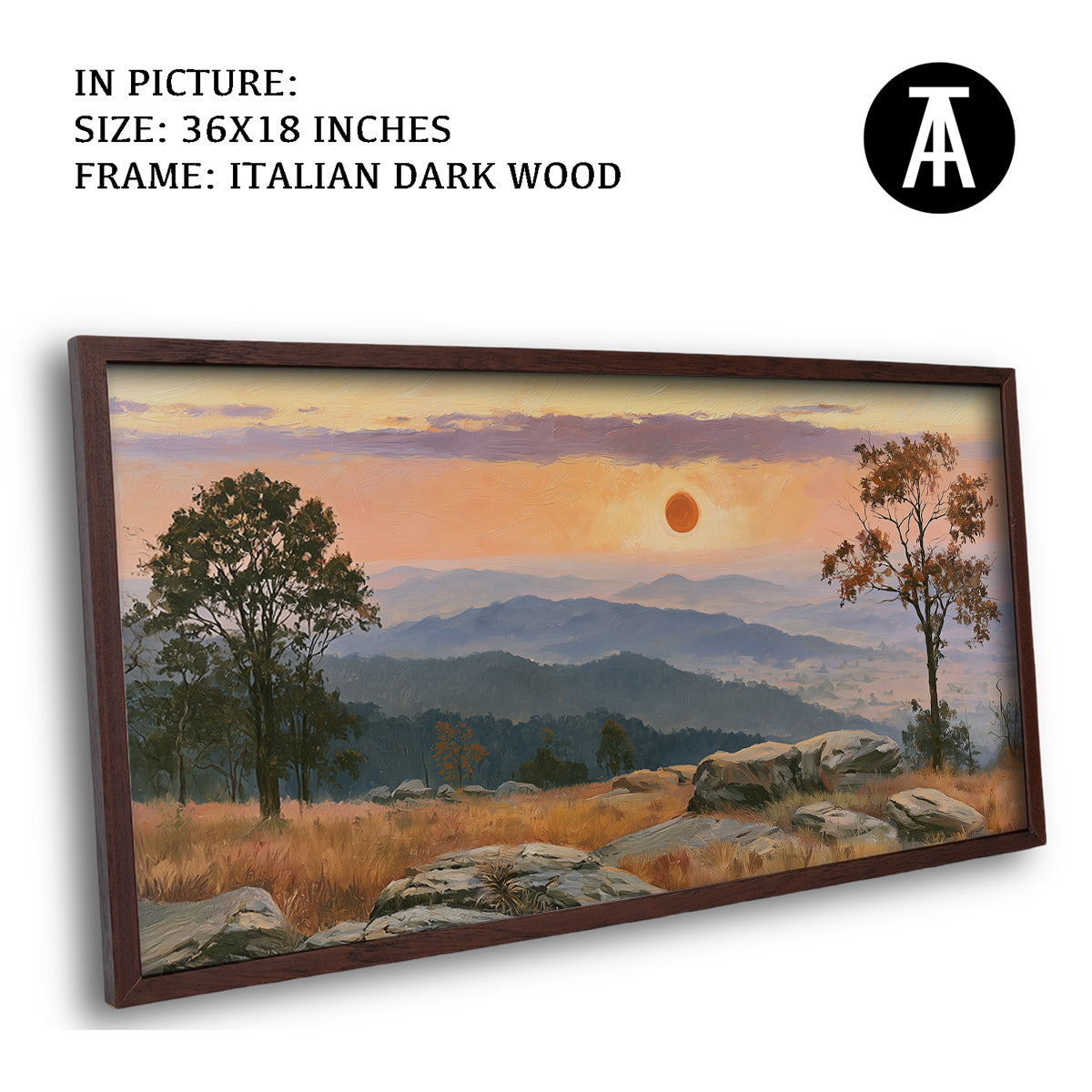 Artwork in Dark Wood Frame